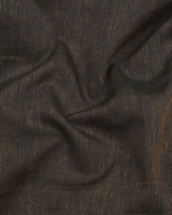 Dusty Brown Two Tone Shaded Solid Linen Shirt