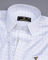 Golden Cream With Cornish White Premium Check Giza Shirt