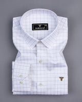 Golden Cream With Cornish White Premium Check Giza Shirt