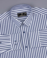 Sheldon Smoke Gray With White Stripe Cotton Shirt