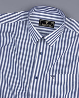 Sheldon Smoke Gray With White Stripe Cotton Shirt