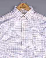 Odeta Cream With White Twill Check Premium Giza Shirt