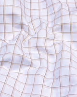 Odeta Cream With White Twill Check Premium Giza Shirt
