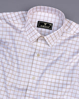 Odeta Cream With White Twill Check Premium Giza Shirt