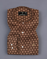 Sepon Brown Sand Suzani Printed Cotton Shirt