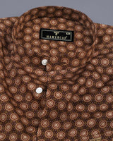 Sepon Brown Sand Suzani Printed Cotton Shirt