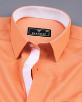 Hilton Orange Self Weft Stripe Dobby Cotton Designer Shirt