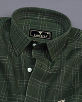 Reston Green With Cream Linen Cotton Check Shirt