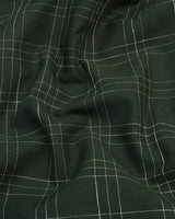 Reston Green With Cream Linen Cotton Check Shirt