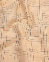 Reston Cream With Green Linen Cotton Check Shirt