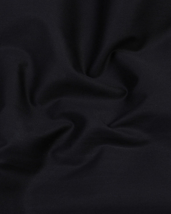 Midnight Black Soft Touch Satin Designer Tuxedo Shirt