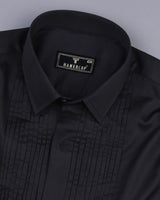 Midnight Black Soft Touch Satin Designer Tuxedo Shirt