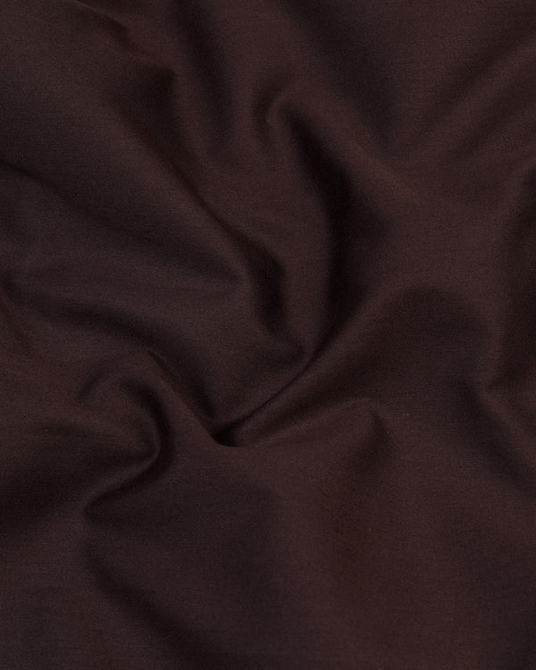 Chocolate Brown Soft Touch Satin Designer Tuxedo Shirt