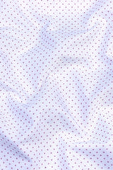 White with light pink and blue dot printed shirt