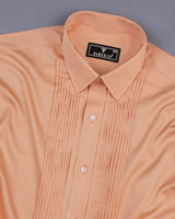 Pale Orange Soft Touch Satin Designer Tuxedo Shirt