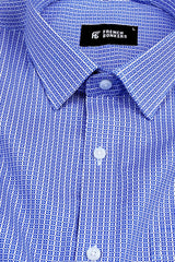 White with Royal blue square printed shirt