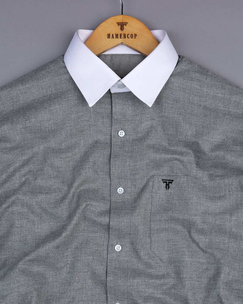 Neon Gray Plaid Flannel Solid Cotton Designer Shirt