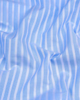 Baby Blue With White Weft Stripe Dobby Cotton Shirt