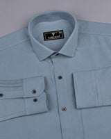 Cement Gray Plaid Flannel Heavy Cotton Solid Shirt