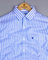 Torcello Blue With White Stripe Oxford Cotton Formal Shirt