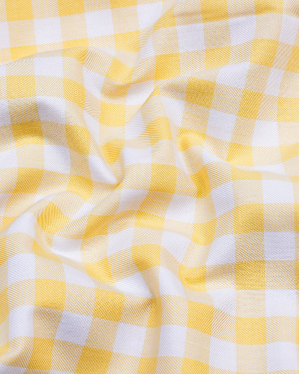 Dakota Yellow With White Twill Check Cotton Shirt