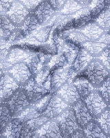 Sea Gray With White Jacquard Shirt Style Kurta