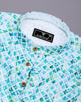 Blossom Blue Embroidery Art Cotton Shirt Style Kurta