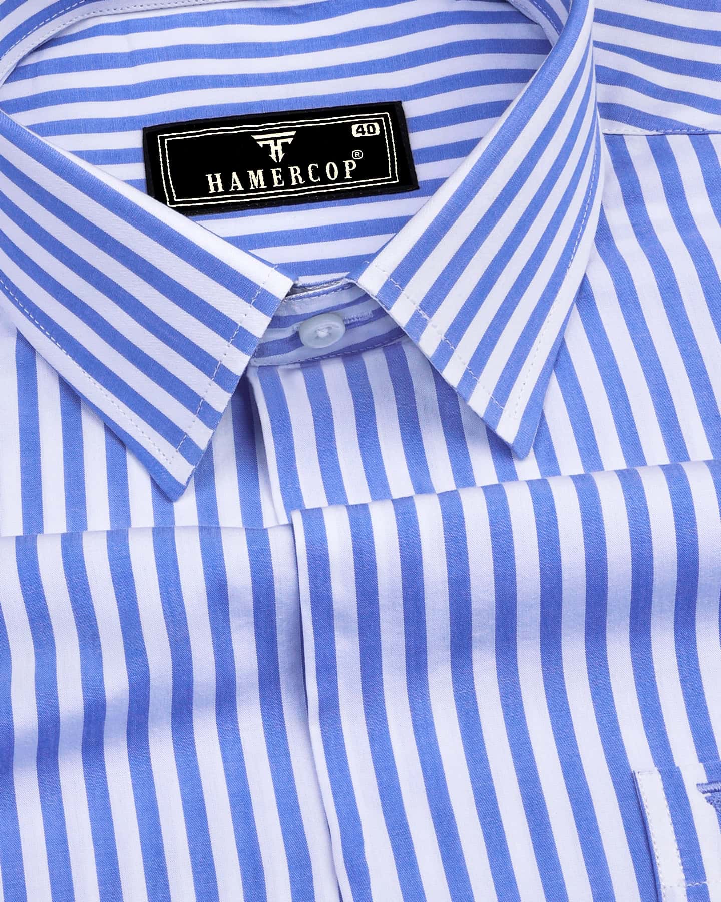 Arctic Blue Stripe Shirt – Formal Cotton Style – Hamercop