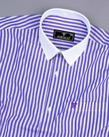 Arctic Purple With White Stripe Designer Cotton Shirt