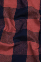 Tawny brown with dark blue twill texture windowpane Flannel check shirt