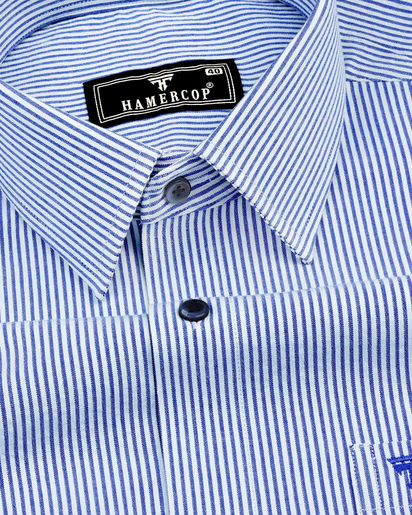 Blue Stripe/White Steed Cotton Gatsby Shirt