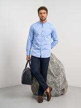 Totowa SkyBlue Textured Dobby Cotton Shirt