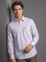 White With Brown Check Dobby Cotton Formal Shirt