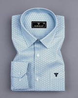 Orient Blue Diamond Printed Poplin Cotton Shirt