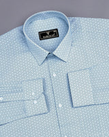 Orient Blue Diamond Printed Poplin Cotton Shirt