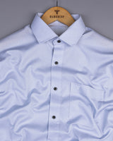Platinum Gray Self Dobby Check Premium Cotton Shirt