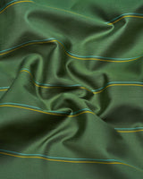 Spinach Green Stripe Satin Cotton Shirt Style Kurta
