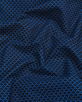 Leo NavyBlue With Skyblue Poplin Printed Cotton Shirt
