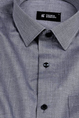 White with light black rhombus shape jacquard shirt
