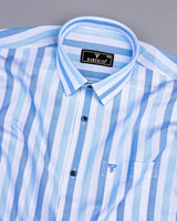 Union Blue With White Stripe Oxford Cotton Shirt