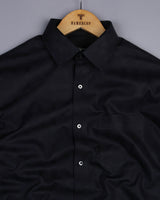 Jordan Black Self Check Dobby Cotton Solid Shirt