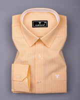 Yellow Pencil Stripe Oxford Cotton Designer Shirt