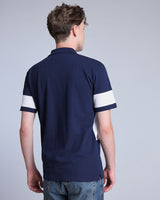 NavyBlue With White Pique Pima Designer T-Shirt