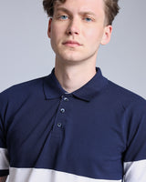NavyBlue With White Pique Pima Designer T-Shirt