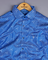 Adorf Blue Jacquard Textured Cotton Shirt