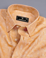 Vicenza Biscuit Cream Jacquard Textured Cotton Shirt