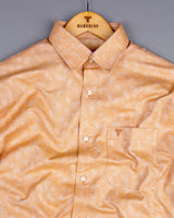 Vicenza Biscuit Cream Jacquard Textured Cotton Shirt
