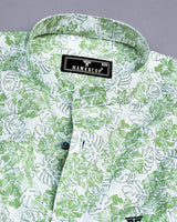 Green Split Leaf Printed Amsler Cotton Shirt