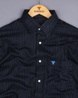 Aviston Blue Thread Stripe Dobby Cotton Shirt