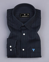 Aviston Blue Thread Stripe Dobby Cotton Shirt
